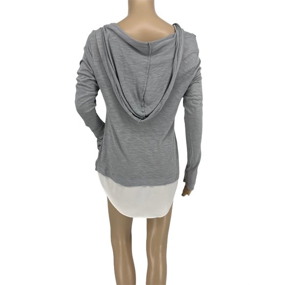 Juicy Couture hoodie top small hi lo gray bling white contrast - Picture 5 of 10